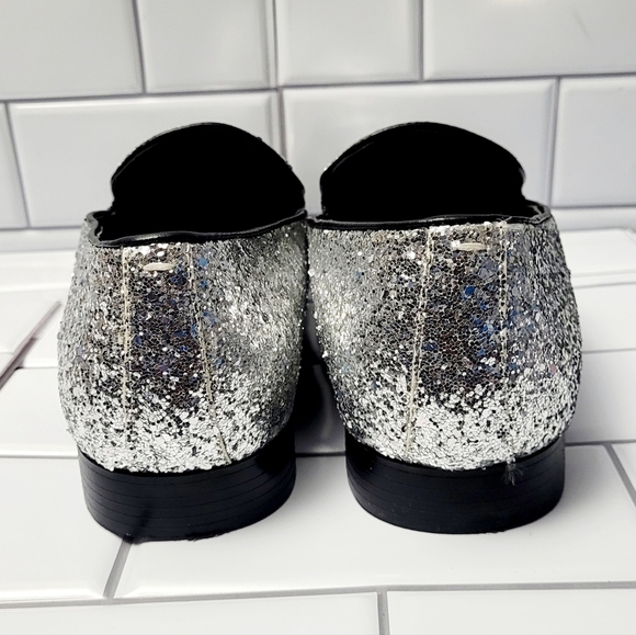 AMALI  Barnes Men’s Glitter Statement Loafer Oxford Shoe Size 10.5Color Silver main image 8